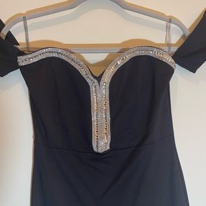 Black with studs mini dress